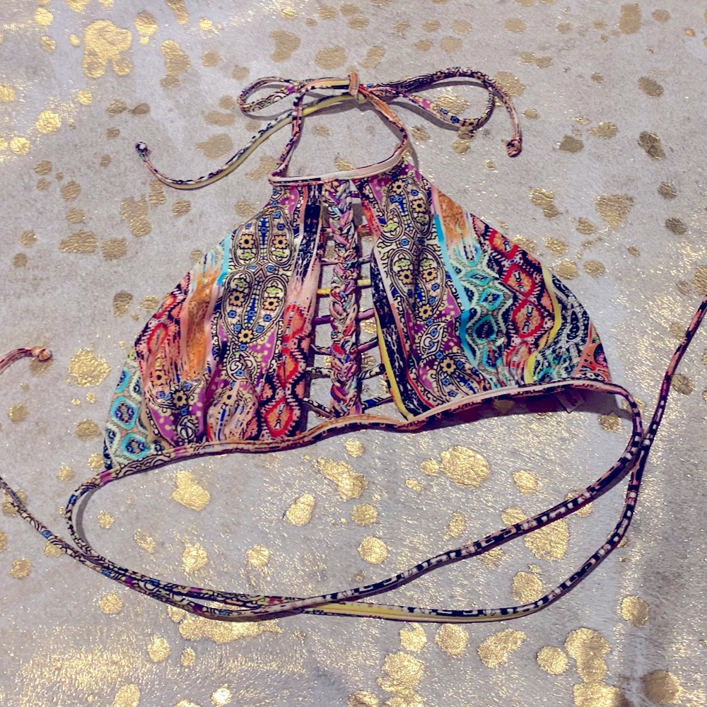 Luli Fama My Way Strings To Braid Halter Top - image 1